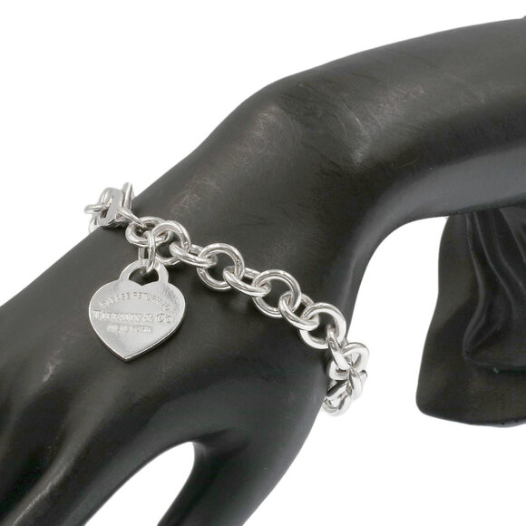 TIFFANY Silver Heart Charm Bracelet - Picture 6 of 8